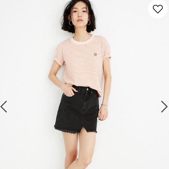 NWT Madewell Rigid denim mini skirt in lunar wash - Picture 2 of 4